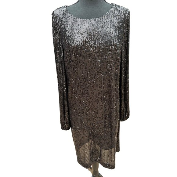 Preston & York Dresses & Skirts - Preston & York Sequin Black Party Cocktail Evening Gown Formal Dress Sz 14 Lined